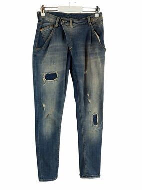 R13 X-OVER Crossover Jeans | Italy | New Mended Distressed Denim | 25